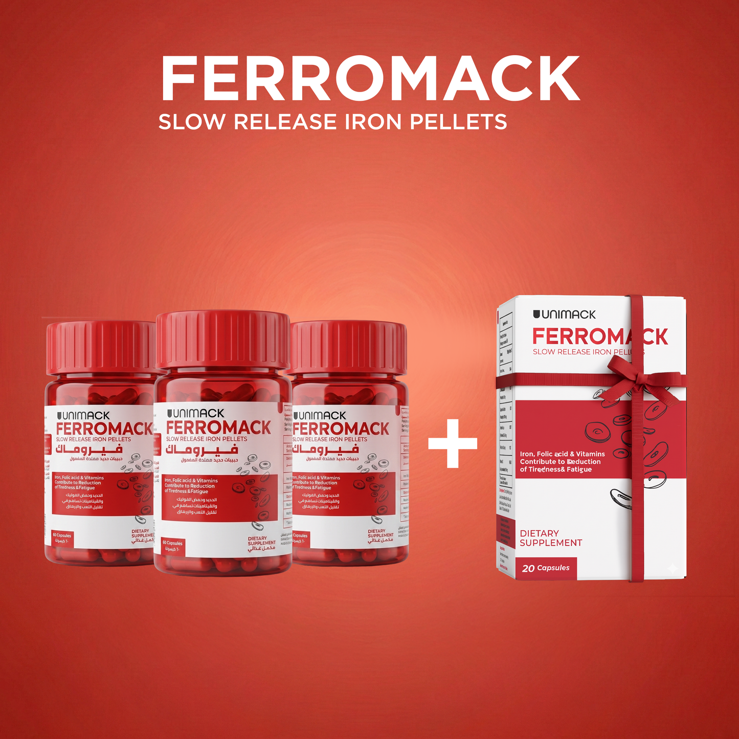 3 FERROMACK JARS + 20 Capsules FREE